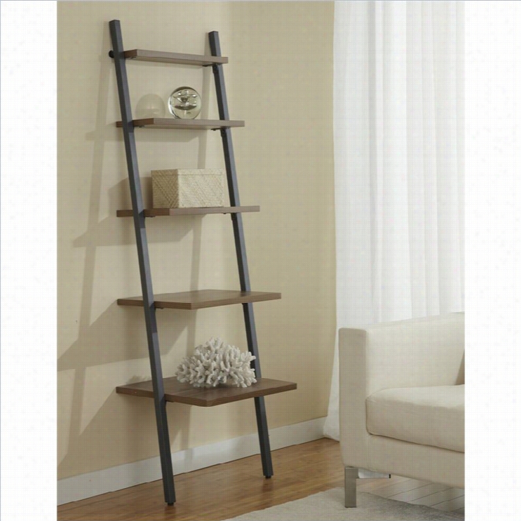 Jesper Office 100 Parson Collection Narrow Ladder Bookcase In Walnut