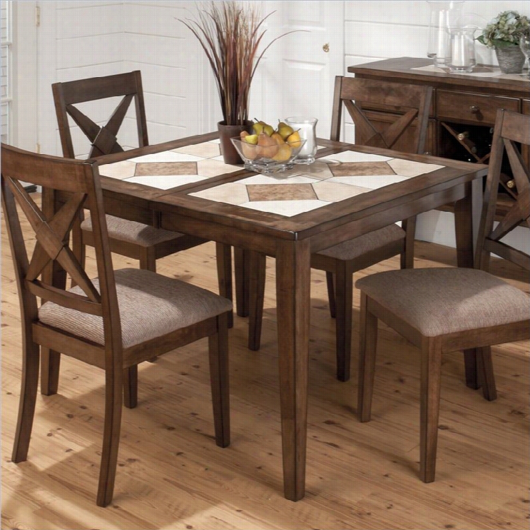 Jofran Tri-colored Tile Top Dining Tabel I Tucson Brown