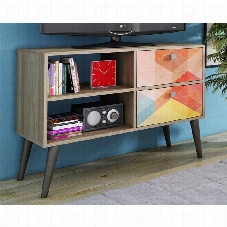 Manhattan Comfort Dalarn A 35 Tv Sttand In Oak Stamp Grau