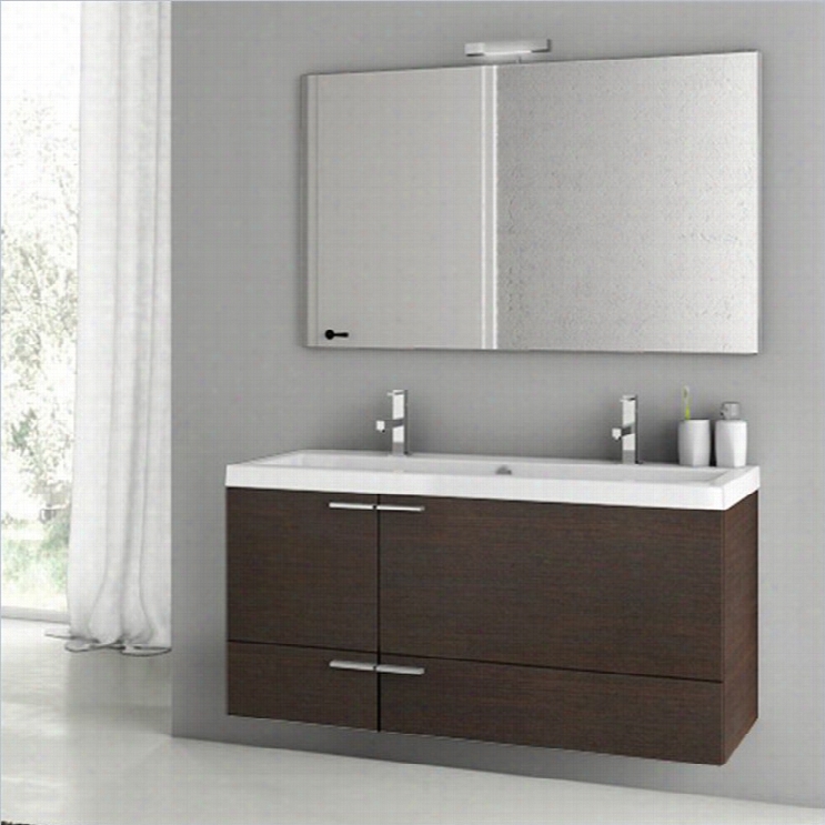 Nameek's Acf 47 New Space 4 Part Wall Mounted Bathroom Vanity Set In Wengge