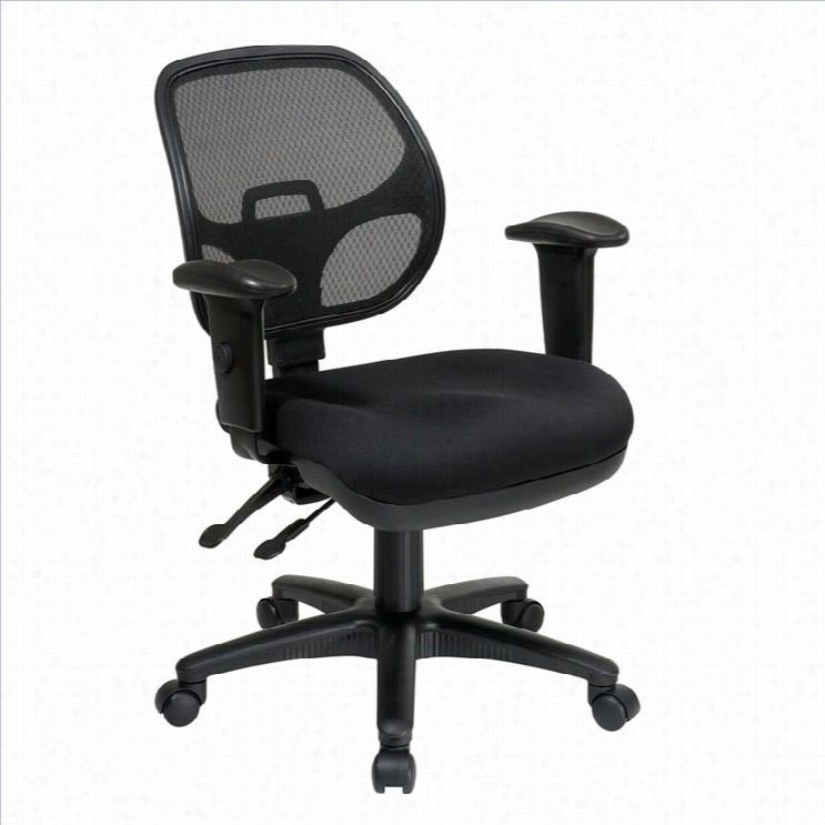 Office Star Ergonomic Task Office Chair With Adju5table Arms  In Coal