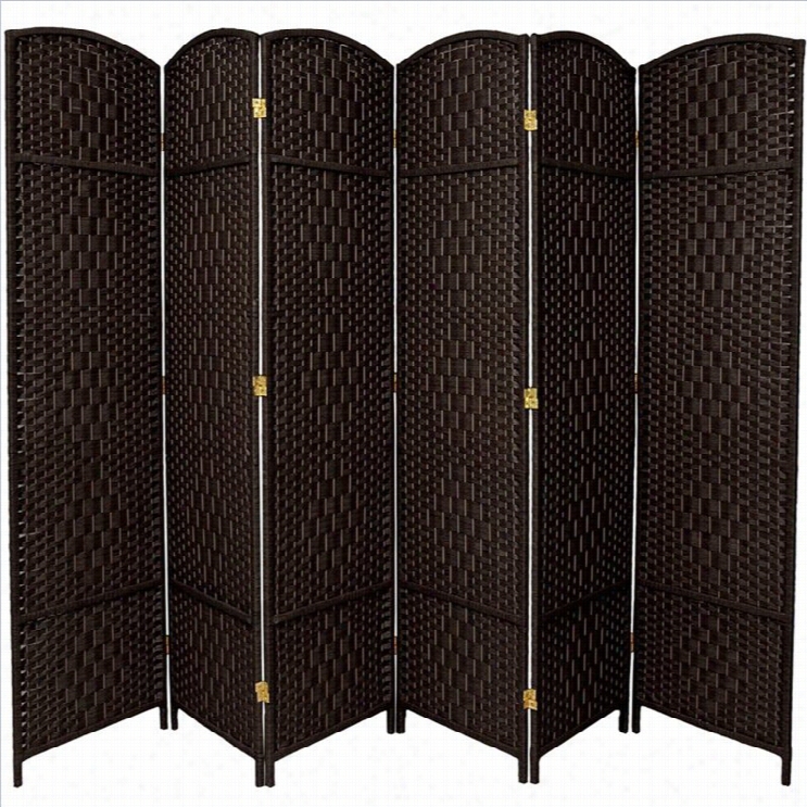 Oriental Diamond Weave Roo Divider Wih 6 Panel In Black