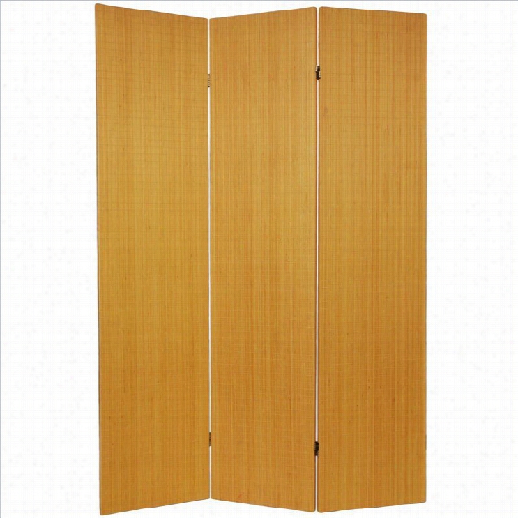 Oriental Frameless Room Divider With 3 Panel In Honey