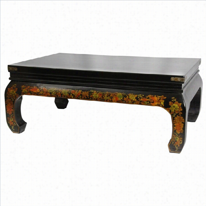 Oriental Furniture Peaceful Village Coffee Tabe Inblack