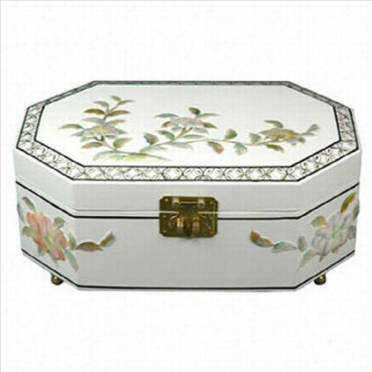 Oriental Furniture Violetta Jjewelry Box In White
