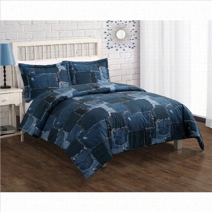 Pem Ameri Ca Jean Patch Comforted Set In Blue-twin