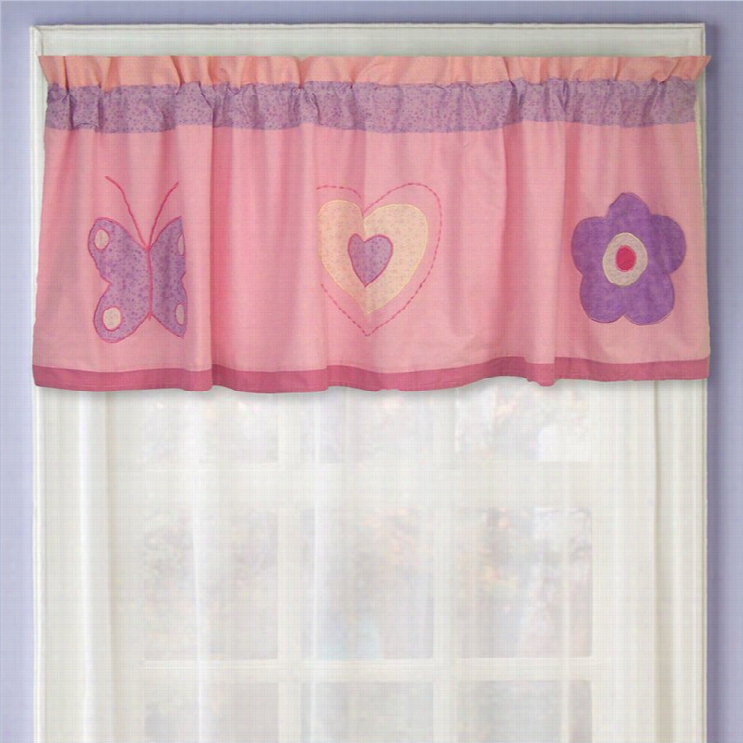 Pe Americaspring Hearts Window Valance In Ligth Pinks And Lavender