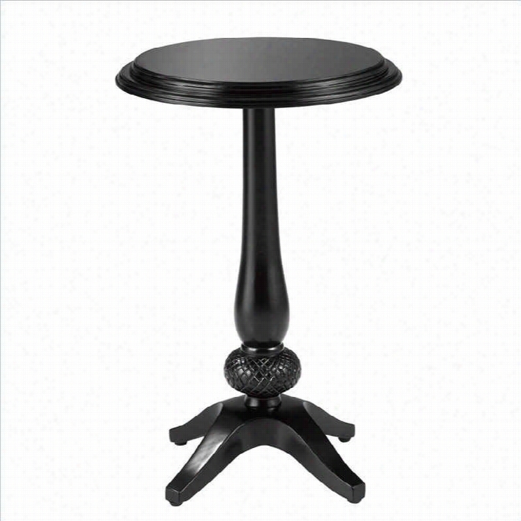 Powrll Bombay Brighton Peedstal Table In Ebony Finish