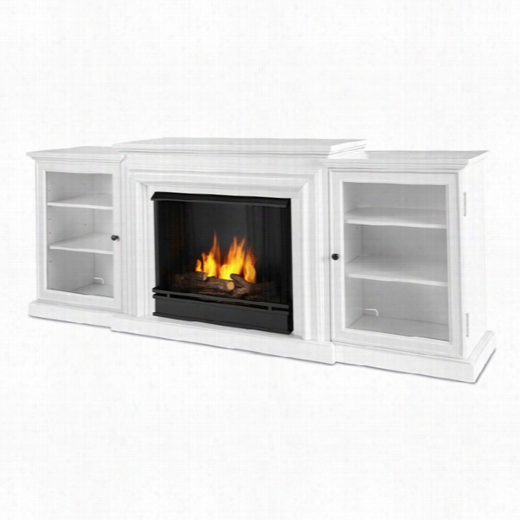 Real Flame Frederick Gel Fuel Fireplace In White