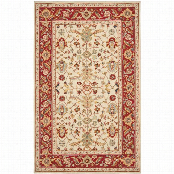 Safavieh Chelsea Wool Small Rectangle Rug Hk751c-46 In Ivory And Red