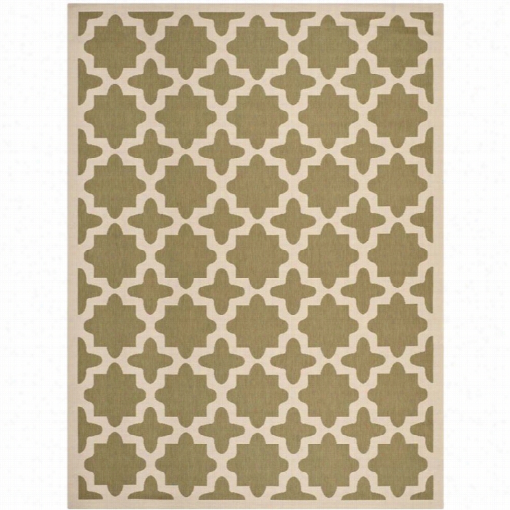 Safavieh Court Polypropylene Medium Rectangle Rug  Cy69913-244-5 In Geren And Beige