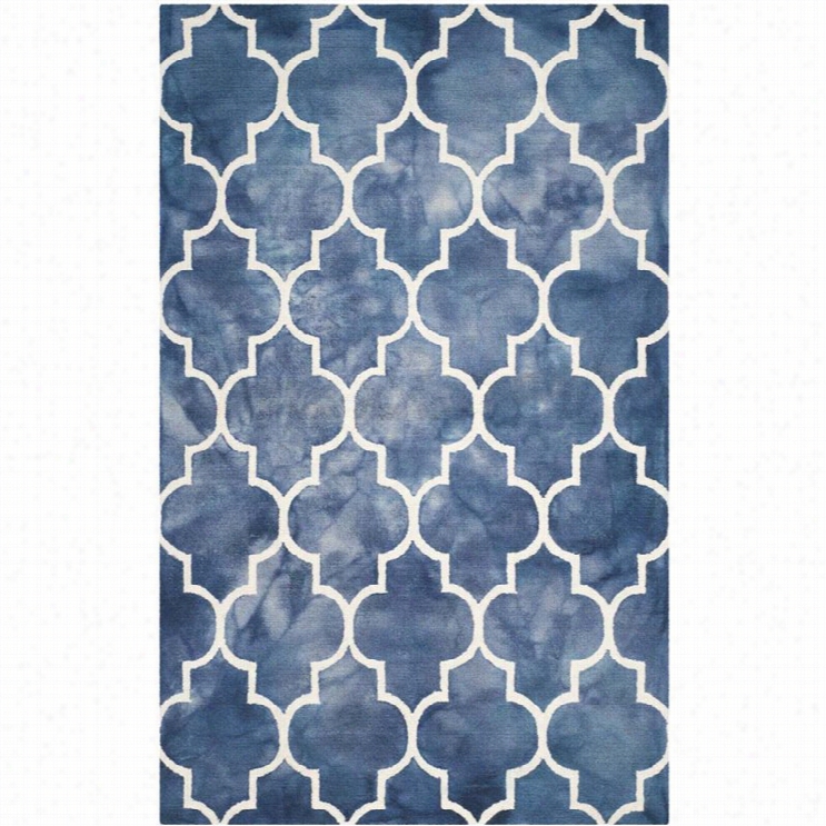 Saffavieh Dip Dyed Navy Contemporary Rug - 4' X 6'