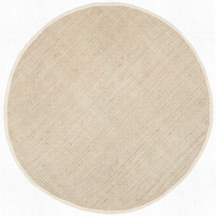 Ssfavieh Natural Fiber Ivory Region Rug - Round 9'