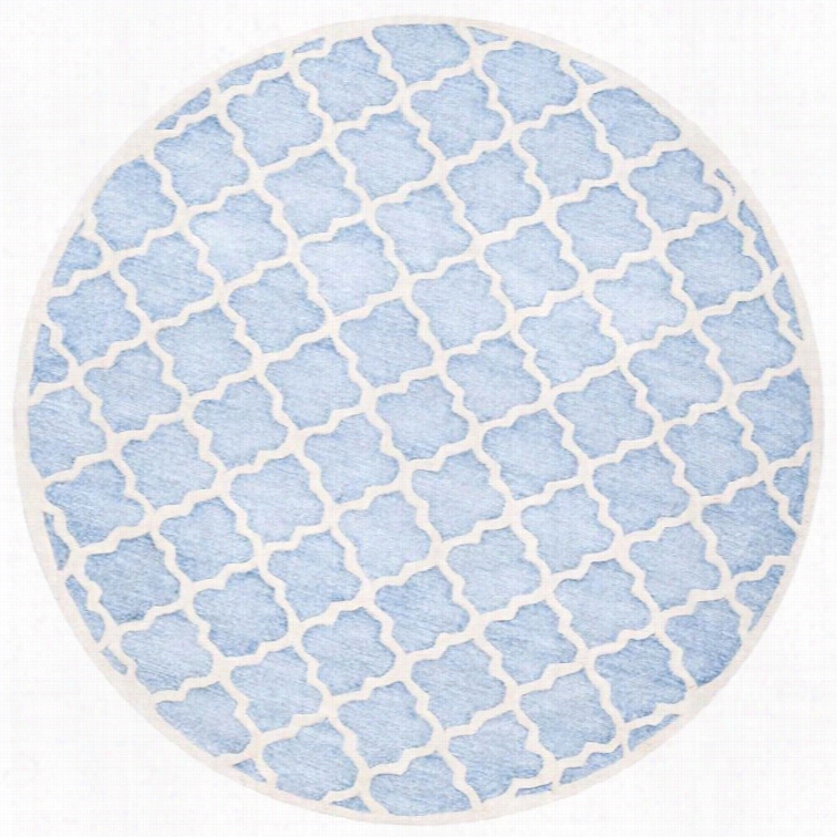 Safaveih Precioua Round Rug In Mist Blue