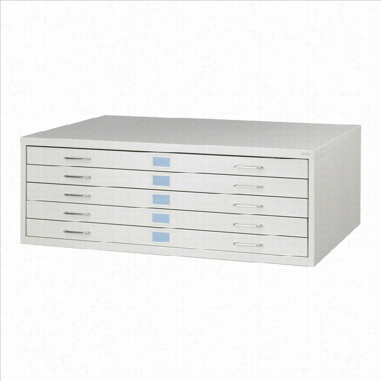 Safco Medium Facli 5 Drawer Metal Flat Files Cabinet In Li Ght Gray
