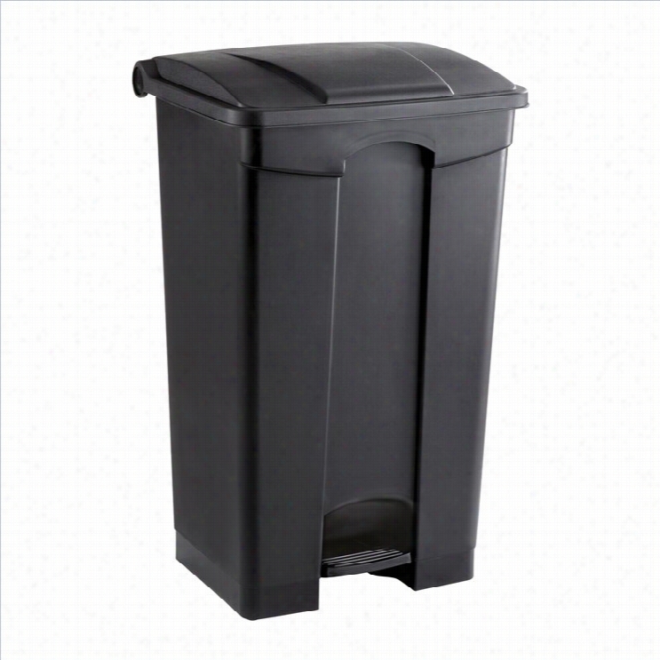 Safco Plastic Step-on Receptacle - 23 Gallon In Black