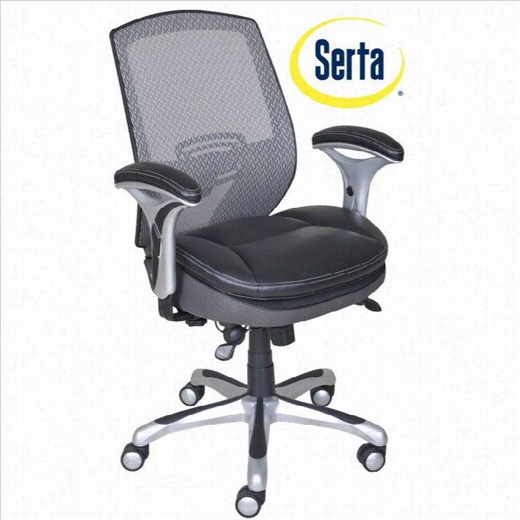 Serts Ergonomic Mesh Back Task Office Chair With Leather Seat