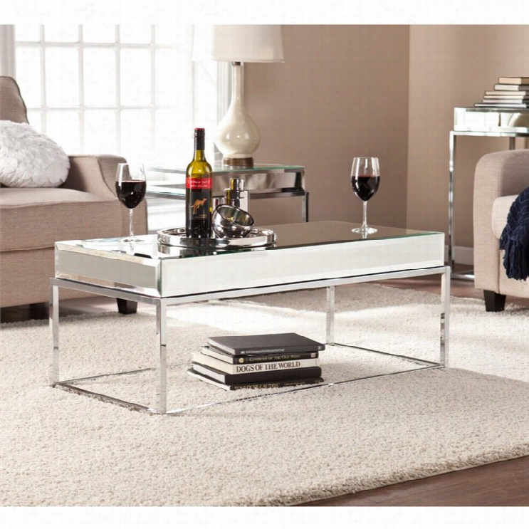 Southern Enterprises Dana Mirrored Coffee Table In Chr Ome