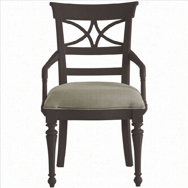 Stanley Furniture Coastal Living Rertear Sea Watch Arm Dining Chair In Gloucester Grey