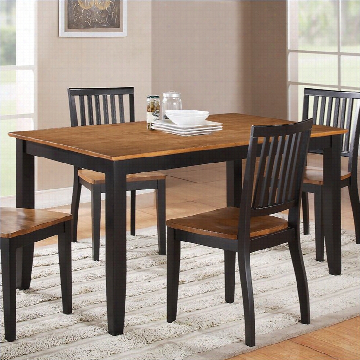 Steve Silve R Company Candice Rectangular Dining Table In Oak And Black