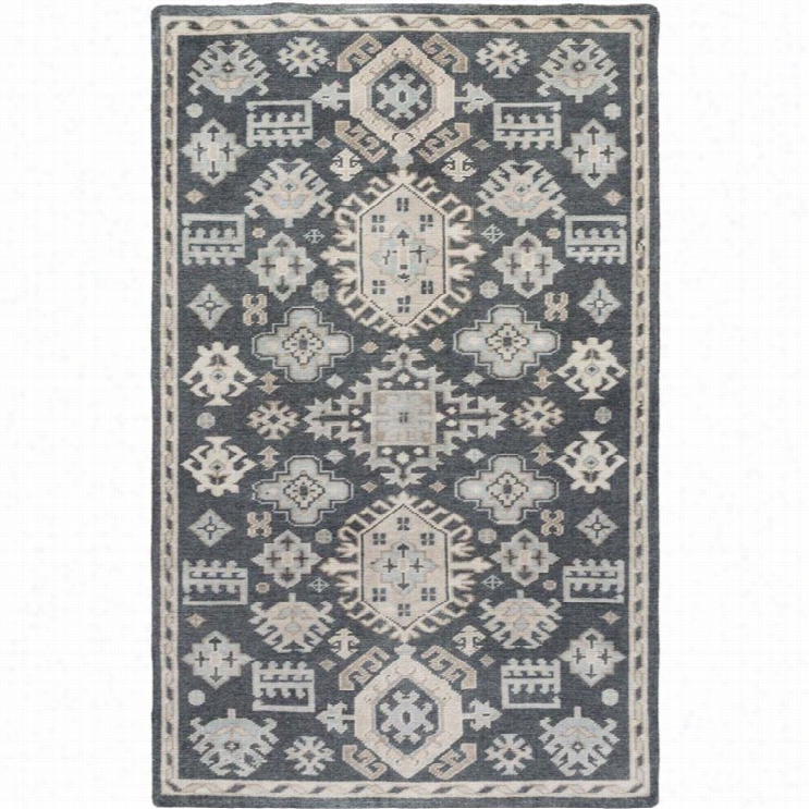 Surya Greta 4' X 6' Hand Knotted Wool Rug In Blue