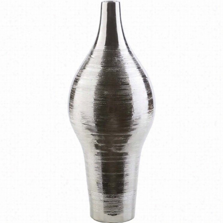 Surya Moreau 17.2 X 6.7 Cerimc Vase In Glossy Hoary