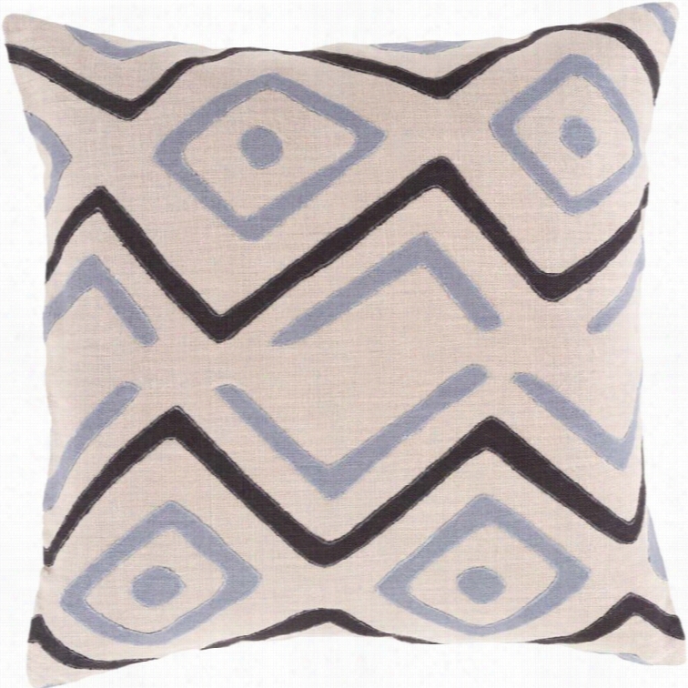 Surya Nairobi Down Fill 20 Square Pillow In Black And Gray