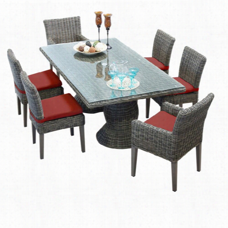 Tkc Headland Cod  7 Piece Wickker Patio Dining Set In Terracotta