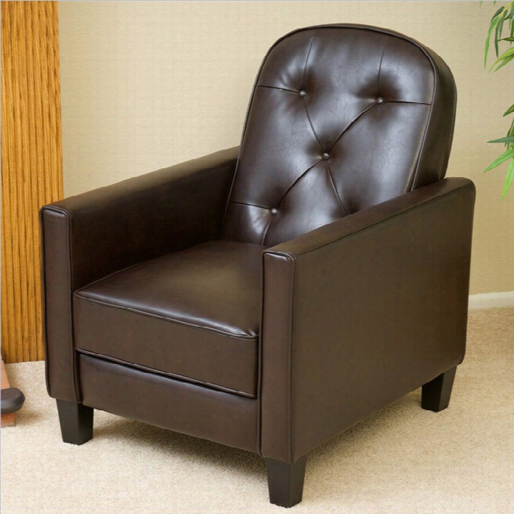 Trent Home Penn Leather Recliner In Brown