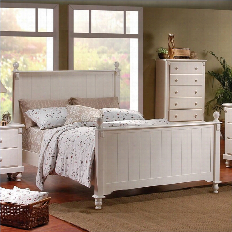 Trent Home Pottery Panel Bed In Whhite Finish-full