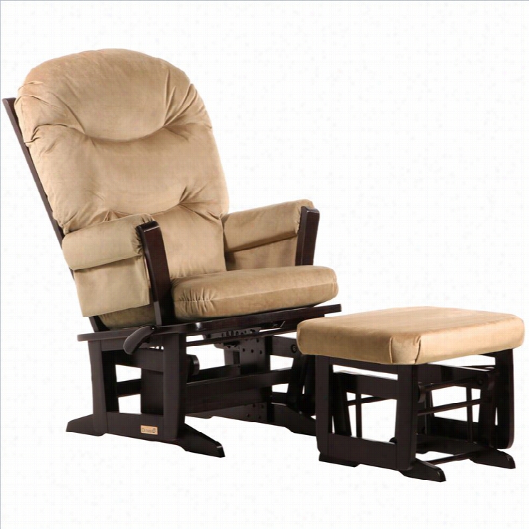 Ultramotion By Dutailier Modern Glider And Ottoman Set In Espresso And Lig Ht Brown