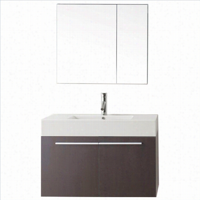 Virtu Usa Midori 36 Singl Bathroom Vanity Cabinet In Wenge