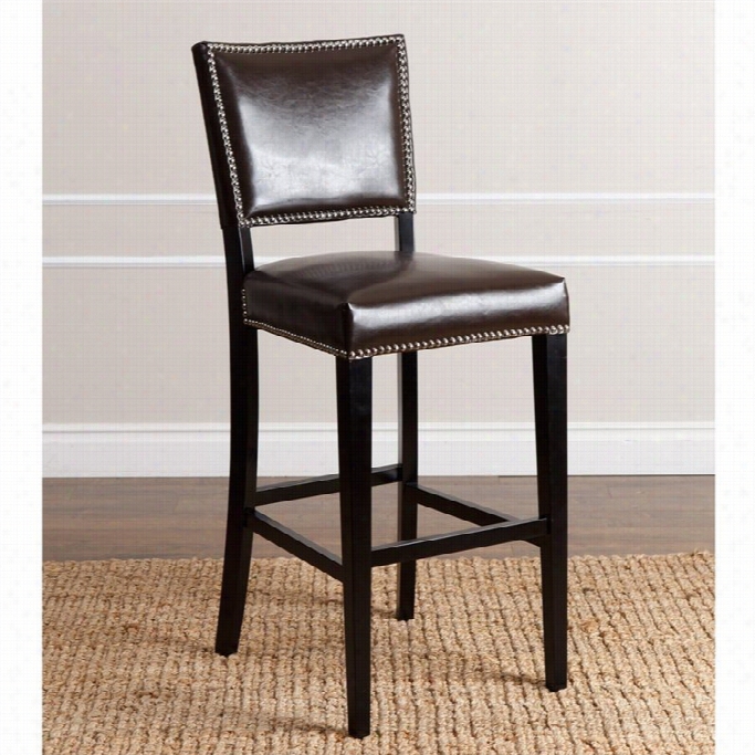 Abbyson Living Blissim 45  Leather Bar Stool In Brown