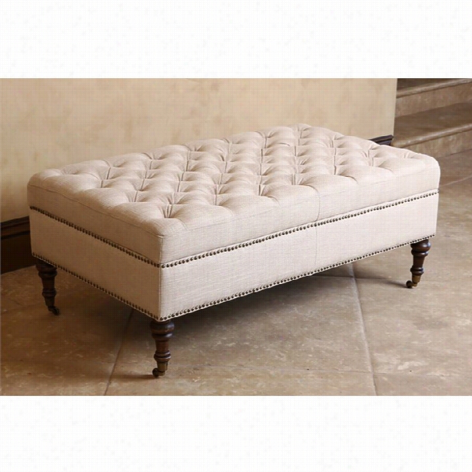 Abbyson Living Monica Pedersen Cloth Of Flax Ottoman Bennch In Beige