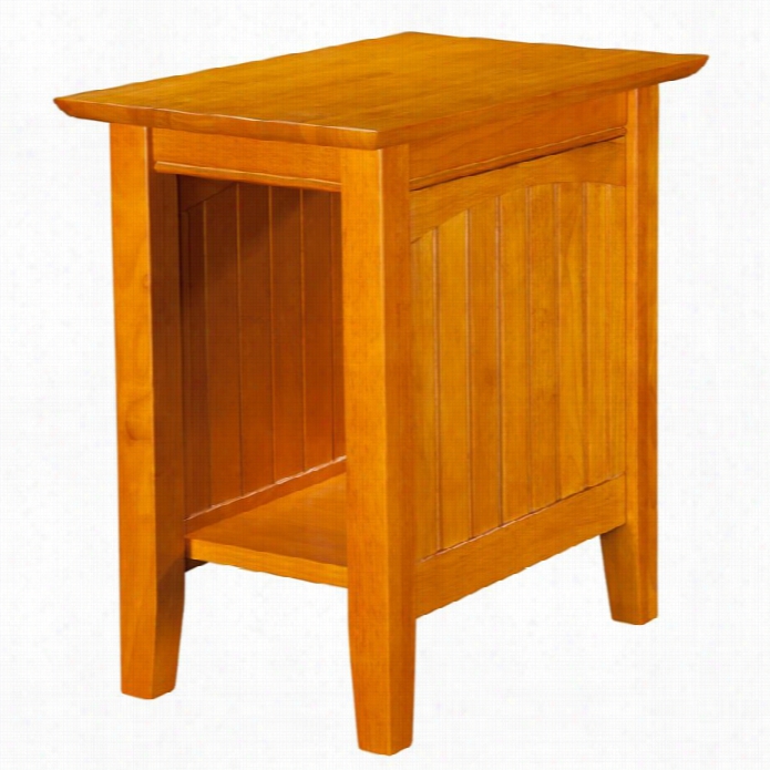 Atlantic Furniture Hampon Chair Side End Table In Caramel  Latte