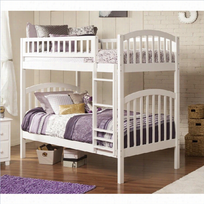 Atlantic Furniture Richland Bunk Twin Over Twin In White