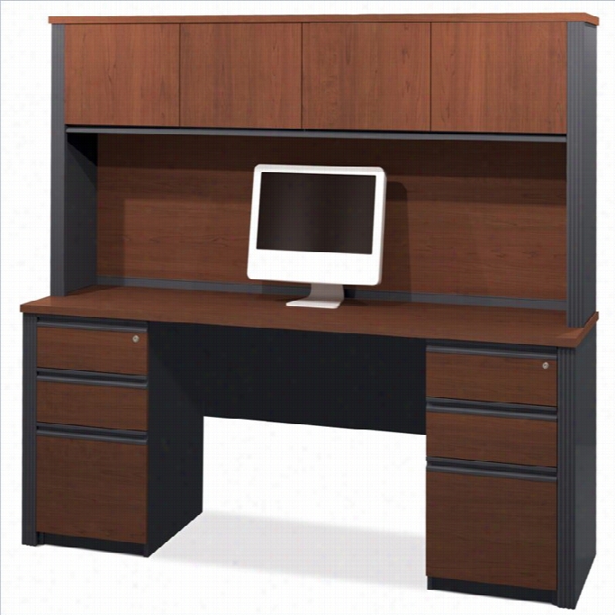 Bestaf Prestige + 4-piece Desk In The Opinion Of  Assembled Pedestals In Bordeaux