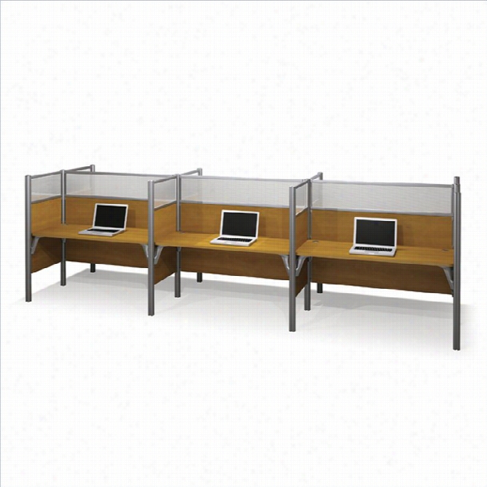 Bestar Por-biz Six Workstations In Cappuccino Cherry