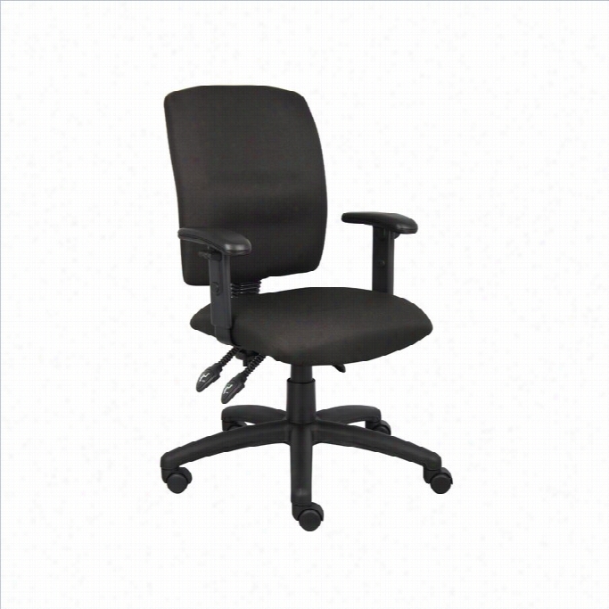 Boss Office Multi Funciton Task Offcie Chair With Adjustable Arms In Black