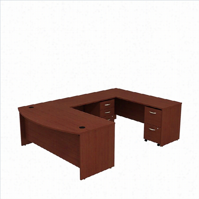 Bsuh Bbf Series C 72 U-shaped Desk With Pedestals In Mahogany