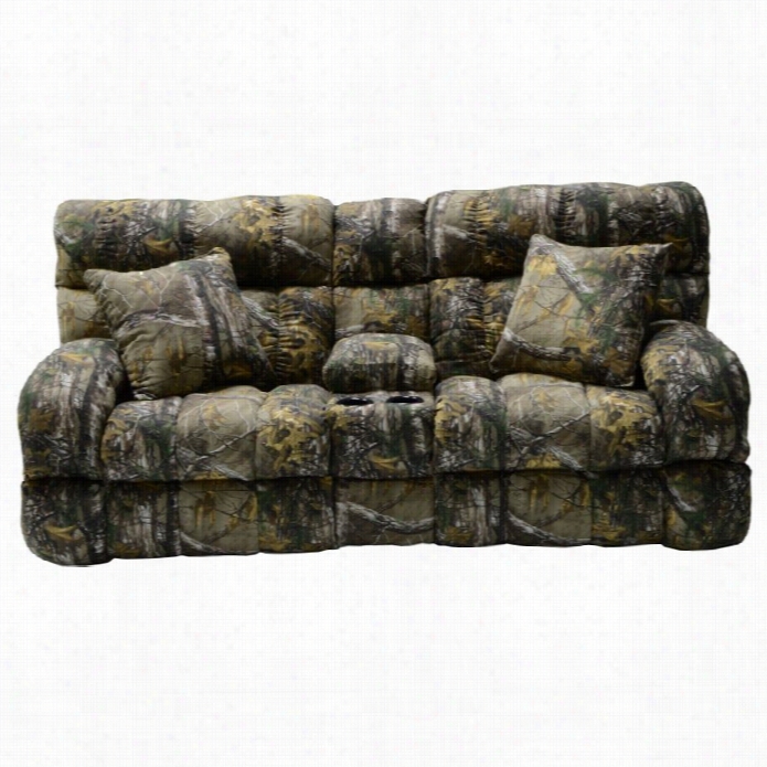 Catnappper Duck Dynasty Lay Flat Reclining Fabric Loveseat In Flourishing