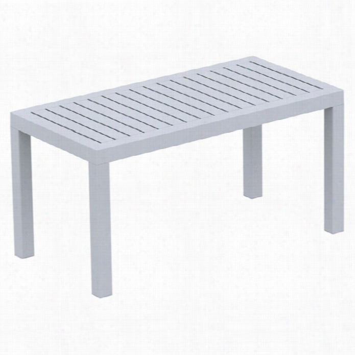 Compamia Ocean Squrae Resin Side Table In Silver Gray