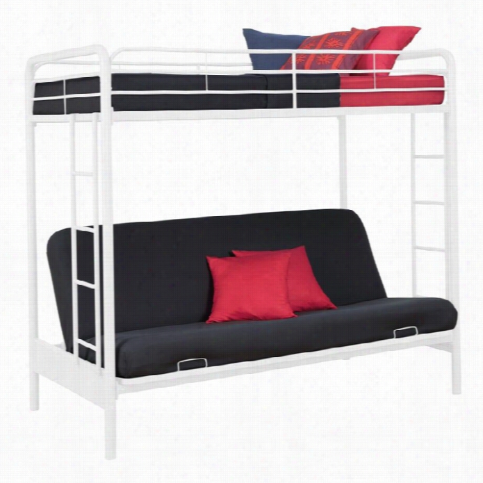 Dhp Metal Tain Over Full Futon Bhnk Bed In White