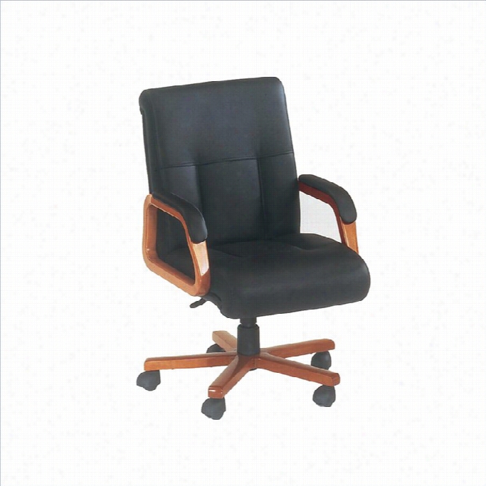 Dmi  Belmont Executive Leather Mid Back Office Chair-executive Cherry