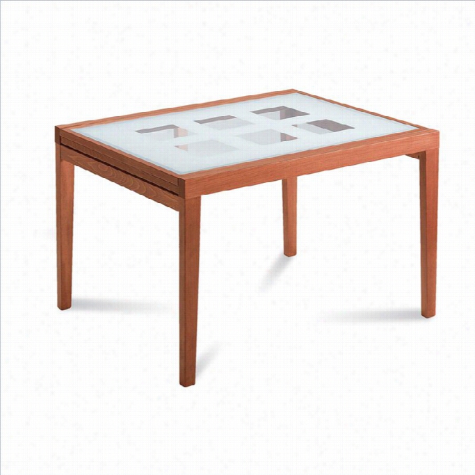 Domitalia Poker-120 Dining Twble In Cherry Brown And White