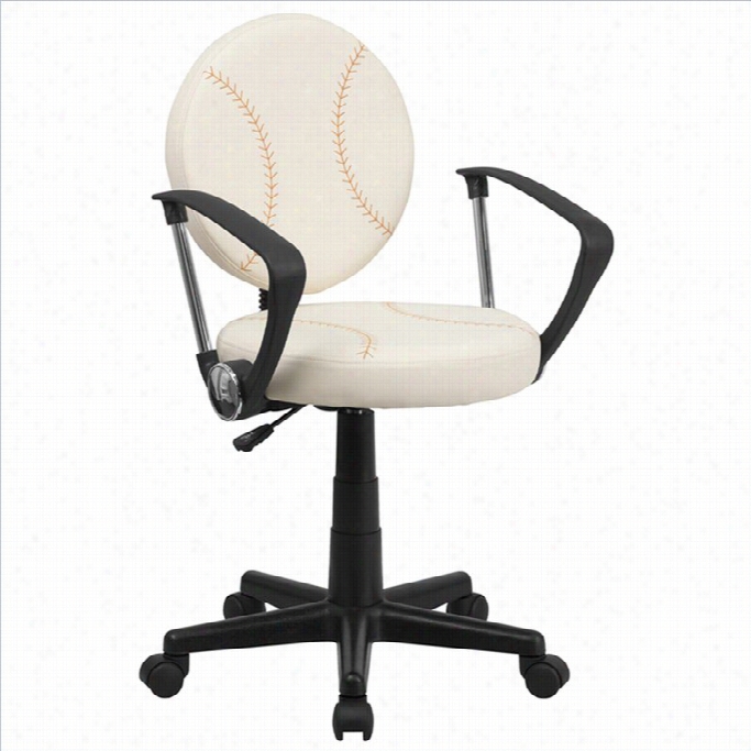 Flawh Furniture Baaseball Task Office Chair With Arms In Cream