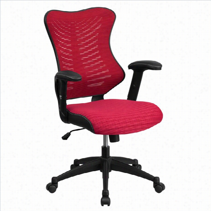 Flash Furniture High Back Mesh Fofice Chair  In Buurgundy
