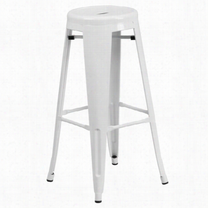 Flash Furniture Metal 30' Backless Bar Stool In White