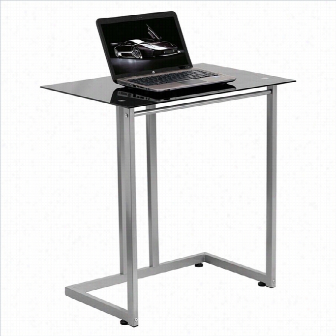 Flash Furniture Tempered Glass Computer Desk In Black