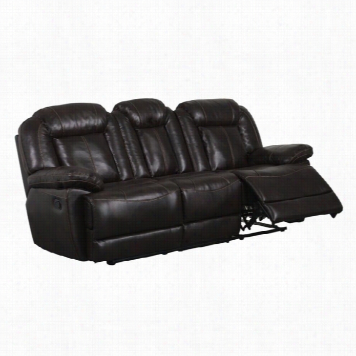 Global Furniture Usa Faux Leather Reclining Sofa In Brown